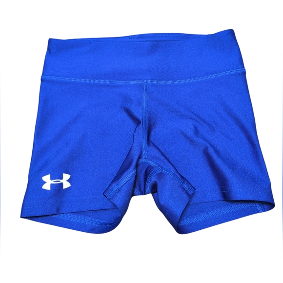 Under Armour Girls Spandex Training Shorts Gymnastics Running Active Wear Medium - Picture 1 of 11